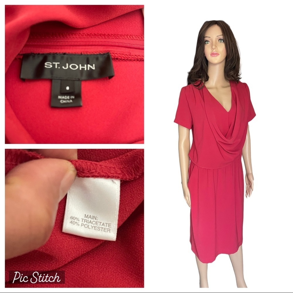 St. John solf red dress size 8